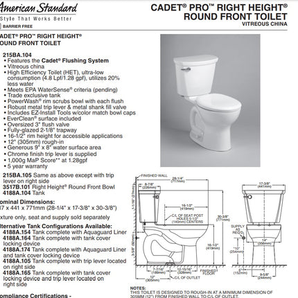 Cadet Pro 1.28 Toilet