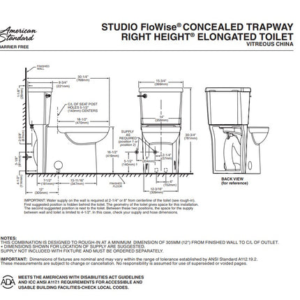 Concealed Elongated Toilet 