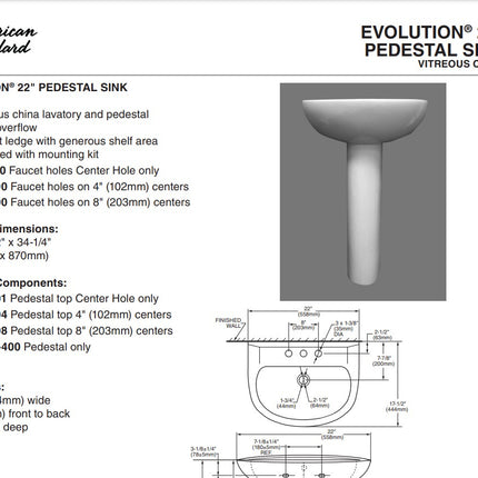 24-Inch Pedestal Sink