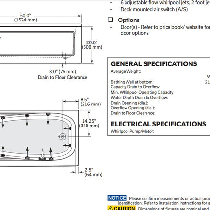 Mirolin Phoenix 60 x 30 Skirted Bathtub Left Drain Mirolin