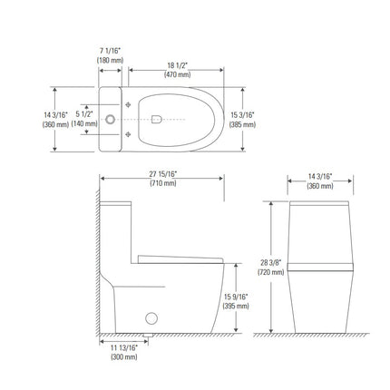 Produits Neptune Elongated Zen Toilet Equipped With a 4.1 and 6 Liters Double Flush System Produits Neptune