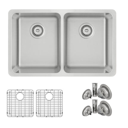 Stylish 29 Inch Dual Mount Double Bowl Kitchen Sink S-414TG - Plumbing Market