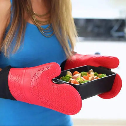 Stylish Heat Resistant Silicone Oven Gloves A-901RD - Plumbing Market