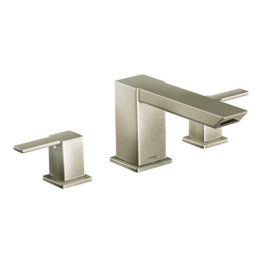 Moen 90 Degree Brushed Nickel Two-Handle High Arc Roman Tub Faucet  TS903BN - Plumbing Market