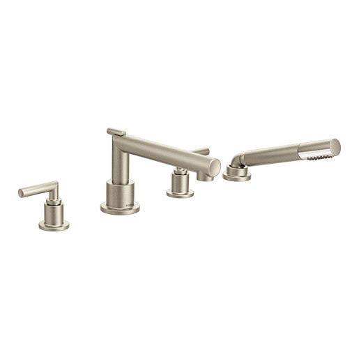 Moen Arris Brushed Nickel Two-Handle Diverter Roman Tub Faucet Including Handheld Shower  TS93004BN - Plumbing Market