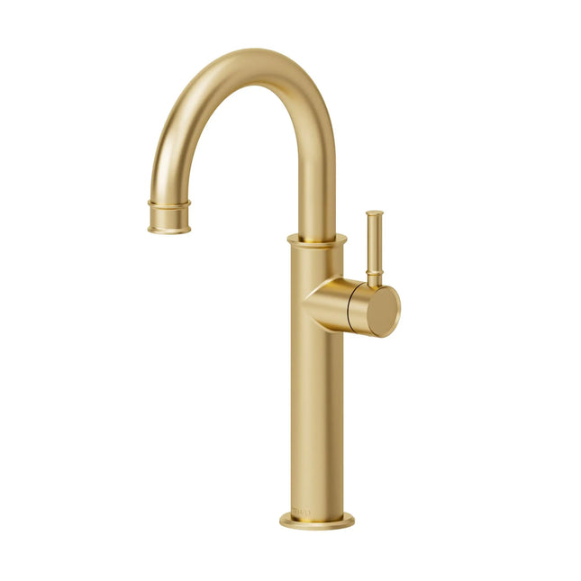 Tenzo Alyss single hole tall lavatory faucet brushed gold ALY12-BG - Plumbing Market