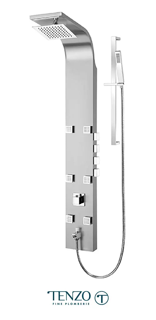 Tenzo Thermostatic Shower Column 4 Function Stainless Steel - Plumbing Market