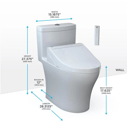 Toto Aquia IV One Piece Elongated Dual Flush Toilet With C5 Washlet - Plumbing Market