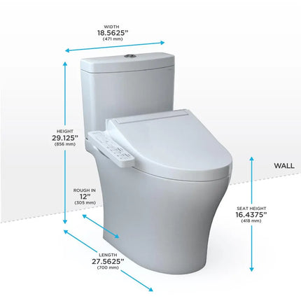 Toto Aquia IV Washlet+ C2 Two Piece Dual Flush Elongated Toilet - Plumbing Market