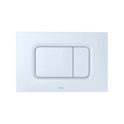 Toto Rectangular Wall Plate For In Wall Tank Unit Two Push Buttons in White - Plumbing Market