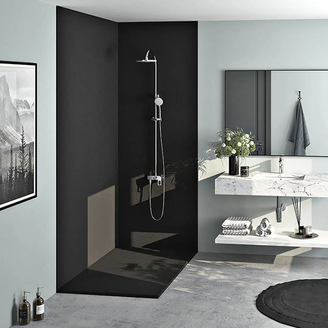 Zitta Wall Slate 48" black, stone powder, Zitta collection MU4884RZZZ4 - Plumbing Market