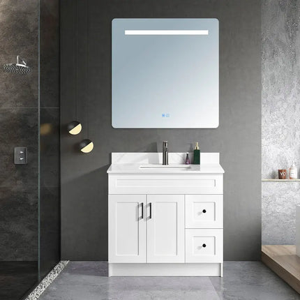 Zuuz Hampton Bathroom Vanity With Quartz Counter Top 36 Inch Right Doors - Plumbing Market