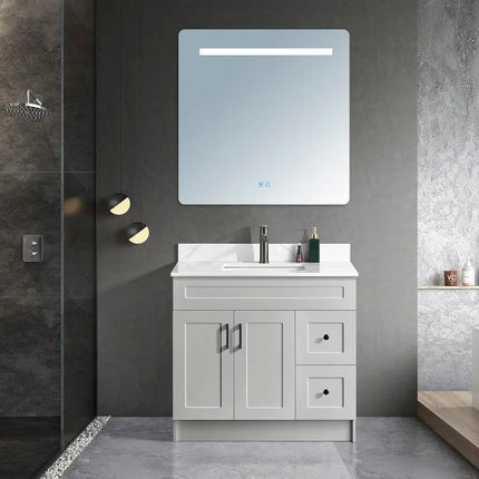 Zuuz Hampton Bathroom Vanity With Quartz Counter Top 36 Inch Right Doors - Plumbing Market