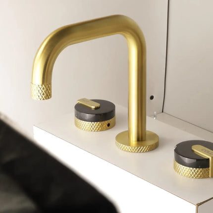 Zuuz Marmo Three Holes Widespread Bathroom Faucet Brass - Plumbing Market