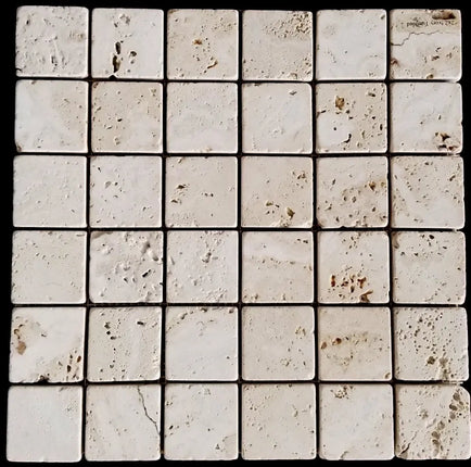 Zuuz Tile 2x2 Beige Travertine Tumbled - Plumbing Market