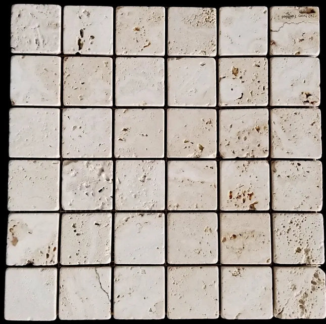 Zuuz Tile 2x2 Beige Travertine Tumbled - Plumbing Market