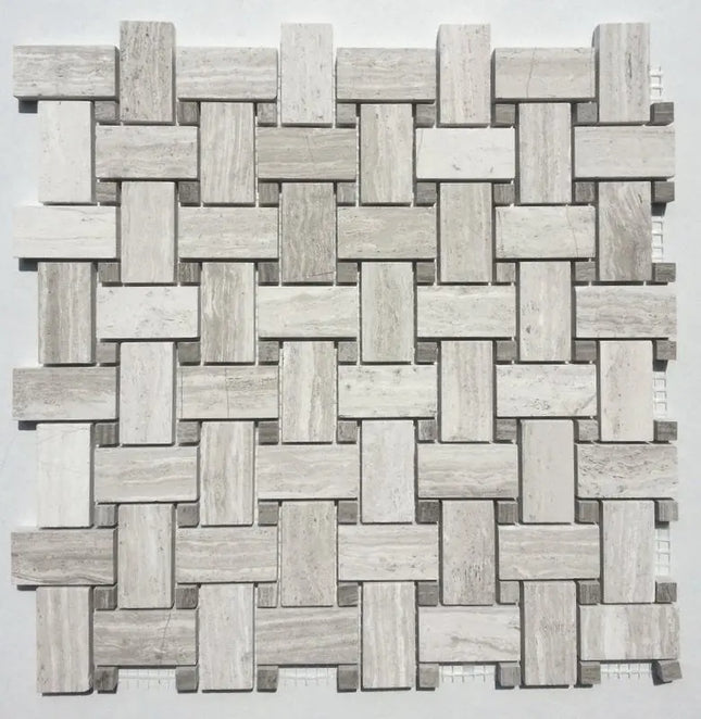 Zuuz Tile Basketweave Wooden Grey - Plumbing Market