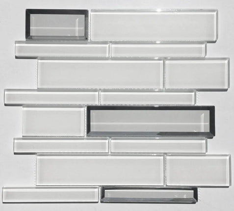 Zuuz Tile Random Strip White + Mirror - Plumbing Market