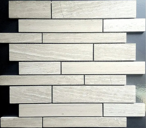 Zuuz Tile Random Strip Wooden Grey - Plumbing Market