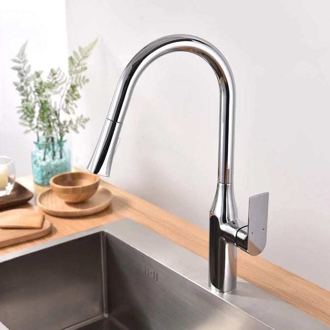 Zuuz Timelyss Pull-Down Dual Spray Kitchen Faucet Solid Brass - Plumbing Market