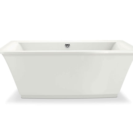 Optik 6636 F Acrylic Freestanding Center Drain Bathtub in White with White Skirt - Plumbing Market