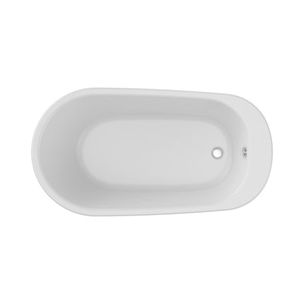 Sax 6032 AcrylX Freestanding End Drain Bathtub in White with White Skirt - Plumbing Market