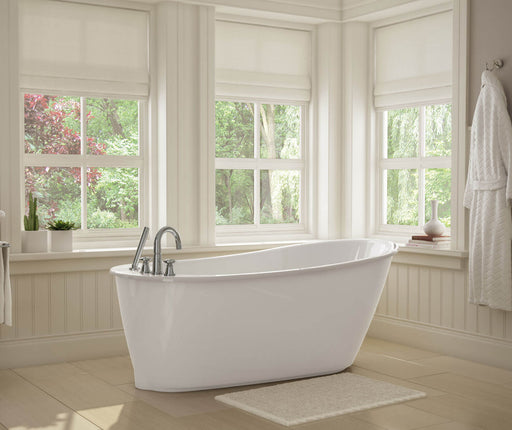 Sax 6032 AcrylX Freestanding End Drain Bathtub in White with White Skirt - Plumbing Market