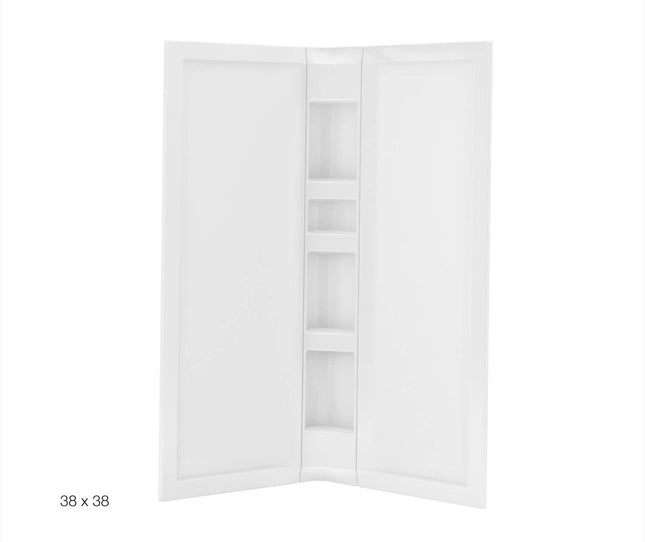 38 x 38 in. Acrylic Three-Piece Corner Shower Wall Kit in White