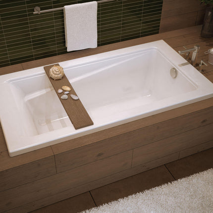 Maax Exhibit 7242 Acrylic Drop-in End Drain Bathtub in White - Plumbing Market