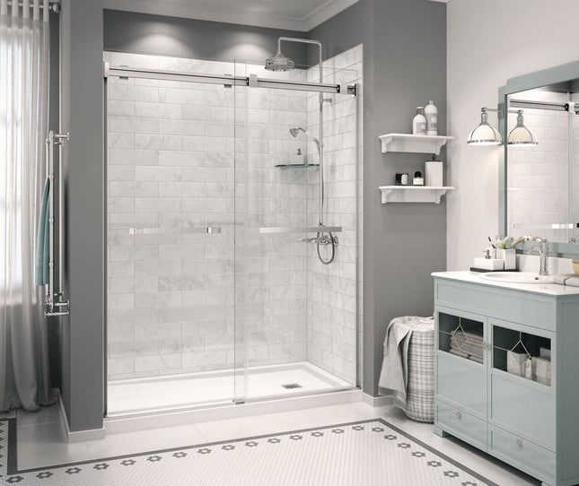 Zone Square 60 x 32 Acrylic Alcove or Corner Shower Base in White with Right-Hand Drain - Plumbing Market