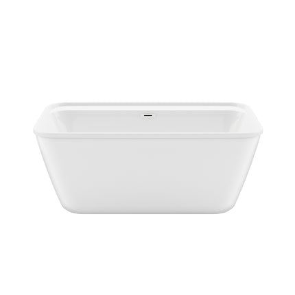 Pocono 58 x 32 AcrylX Freestanding Center Drain Bathtub in White with White Skirt - Plumbing Market