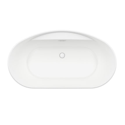 Sonoma 58 x 32 AcrylX Freestanding Center Drain Bathtub in White with White Skirt - Plumbing Market