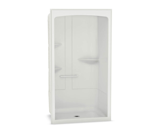 MAAX ALLIA SHR-4834 Acrylic Alcove Center Drain One-Piece Shower in White With Seat Maax