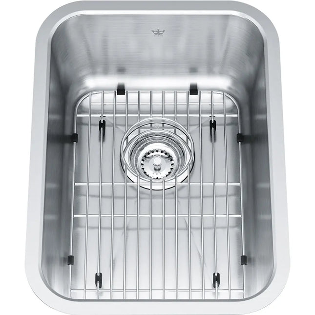 Kindred Single Bowl 13" x 18" Undermount Kitchen Sink Radiant Silk Stainless Steel KSS8UA-8D Kindred