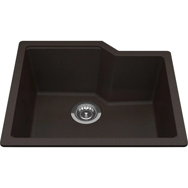 Kindred Granite 22" x 19.68" Undermount Single Bowl Kitchen Sink Mocha MGS2022U-9ES Kindred