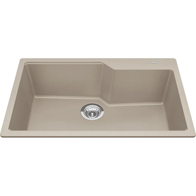 Kindred Granite Series 30.69" x 19.69" Drop-In Single Bowl Granite Kitchen Sink in Champagne MGSM2031-9CHA Kindred