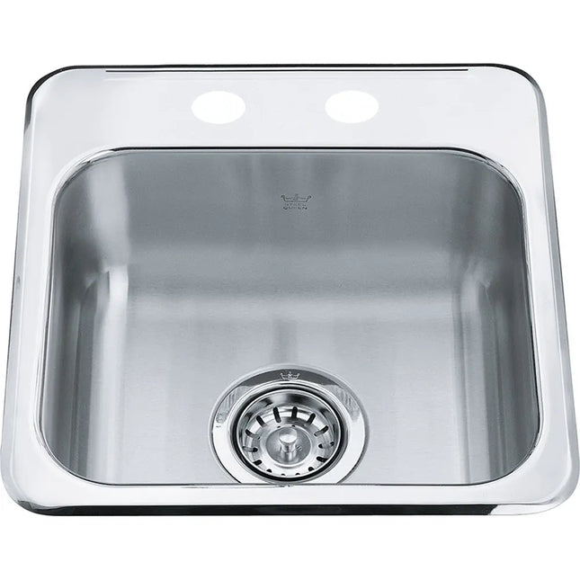 Kindred 15.13" x 15.44" Drop-in 2-hole Single Bowl Bar/prep Sink Stainless Steel QSL1515-6-2 Kindred