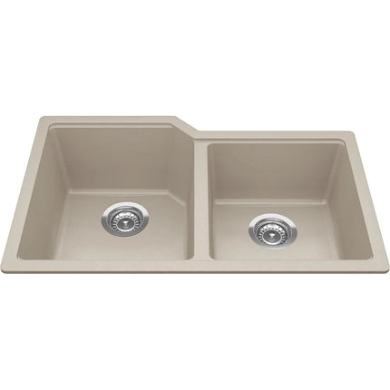 Kindred Granite Series 30.69" x 19.69" Undermount Double Bowl Granite Kitchen Sink in Champagne MGC2031U-9CHA Kindred