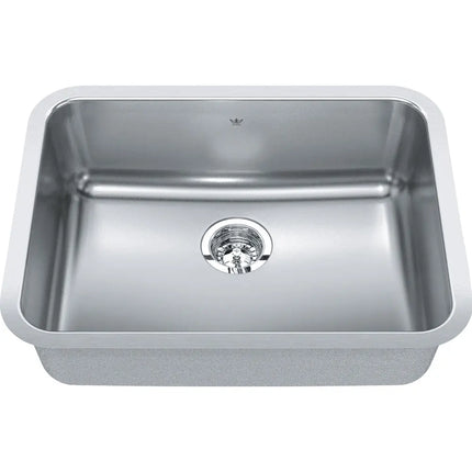 Kindred Steel Queen 24" x 18" Single Bowl Undermount Kitchen Sink Stainless Steel QSUA1925-8 Kindred