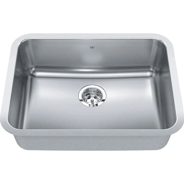 Kindred Steel Queen 24" x 18" Single Bowl Undermount Kitchen Sink Stainless Steel QSUA1925-8 Kindred