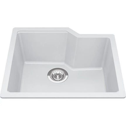 Kindred Granite Series 22" x 19.68" Undermount Single Bowl Granite Kitchen Sink in Polar White MGS2022U-9PWT Kindred