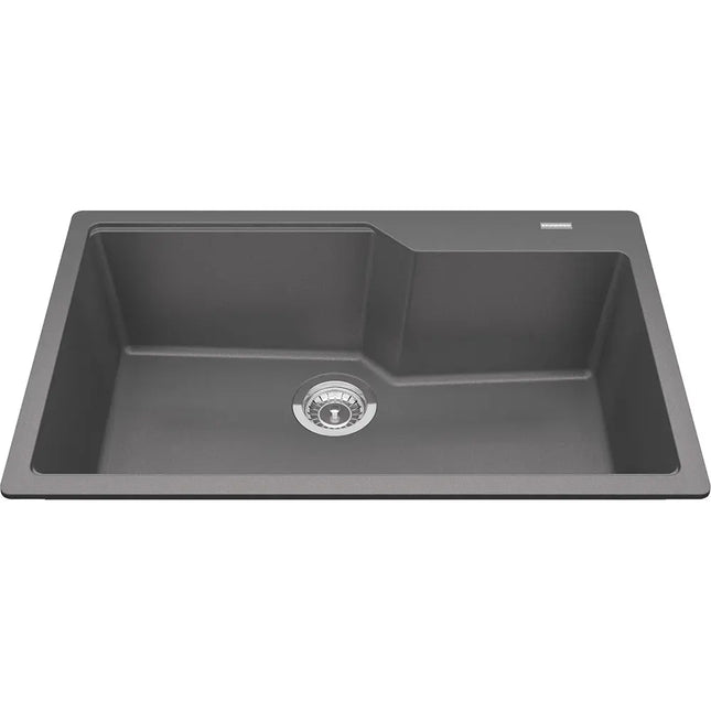 Kindred Granite 30.68" x 19.68" Drop-in Single Bowl Kitchen Sink Shadow Grey MGSM2031-9SG Kindred