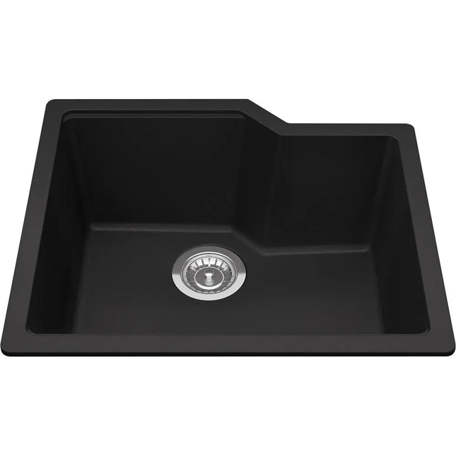 Kindred Granite Series 22" x 19.68" Undermount Single Bowl Granite Kitchen Sink in Matte Black MGS2022U-9MBK Kindred