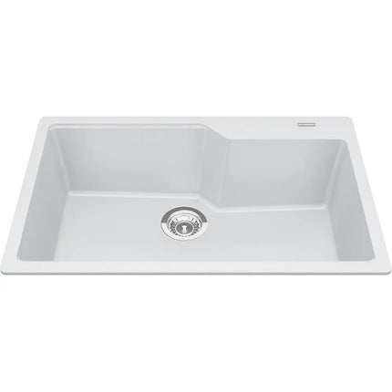 Kindred Granite Series 30.69" x 19.69" Drop In Single Bowl Granite Kitchen Sink in Polar White MGSM2031-9PWT Kindred