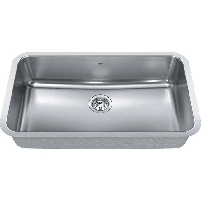 Kindred Steel Queen 32" x 18" Single Bowl Undermount Kitchen Sink Stainless Steel QSUA1933-8 Kindred