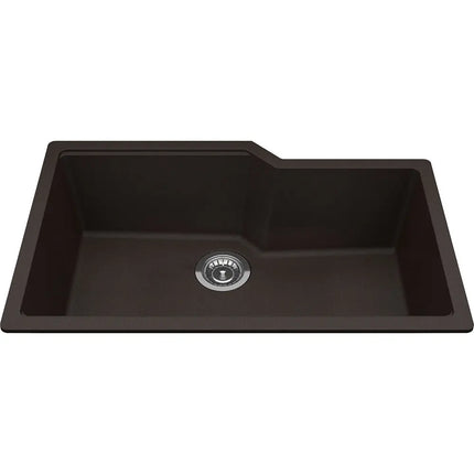 Kindred Granite 30.68" x 19.68" Undermount Single Bowl Kitchen Sink Mocha MGS2031U-9ES Kindred