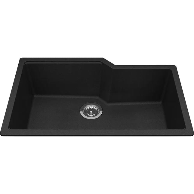 Kindred Granite 30.68" x 19.68" Undermount Single Bowl Kitchen Sink Onyx MGS2031U-9ON Kindred