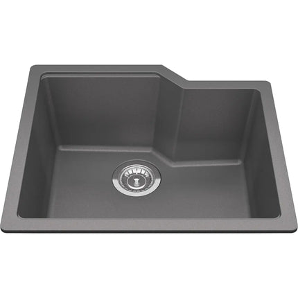 Kindred Granite 22" x 19.68" Undermount Single Bowl Kitchen Sink Stone Grey MGS2022U-9SG Kindred