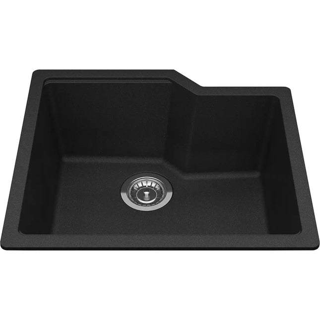 Kindred Granite 22" x 19.68" Undermount Single Bowl Kitchen Sink Onyx MGS2022U-9ON Kindred