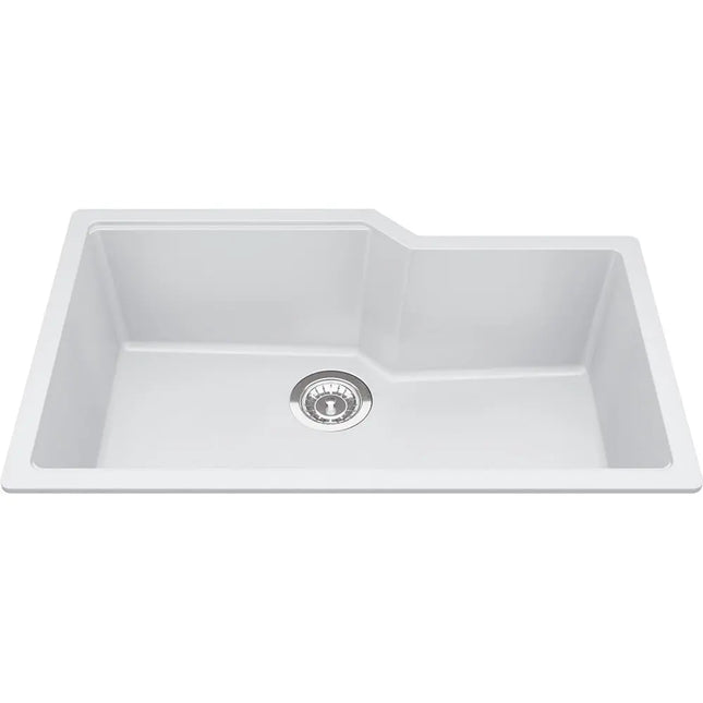 Kindred Granite Series 30.69" x 19.69" Undermount Single Bowl Granite Kitchen Sink in Polar White MGS2031U-9PWT Kindred